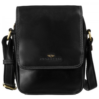 Černá pánská kožená taška přes rameno (GT179)