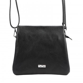 Černá kožená crossbody kabelka (GK102)