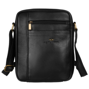 Pánská kožená taška přes rameno černá (GT195)
