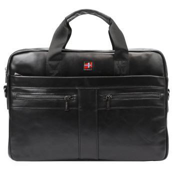 Černá pánská kožená bussines taška pro notebook (GT198)
