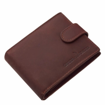 Pánská kožená hnědá peněženka s přezkou (GPPN400)