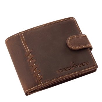 Hnědá pánská kožená peněženka s přezkou (GPPN420)