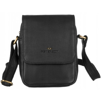 Černá pánská kožená crossbody taška (GT227)