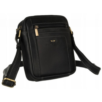 Pánská kožená crossbody taška černá (GT237)