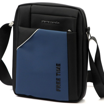 Značková pánská taška přes rameno Pierre Cardin modro černá (TP120113)