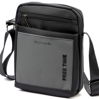 Značková pánská taška přes rameno Pierre Cardin šedo černá (TP120512)