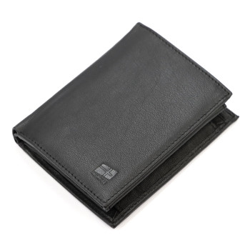 Kvalitní černá kožená pánská peněženka na výšku (GPPN518)